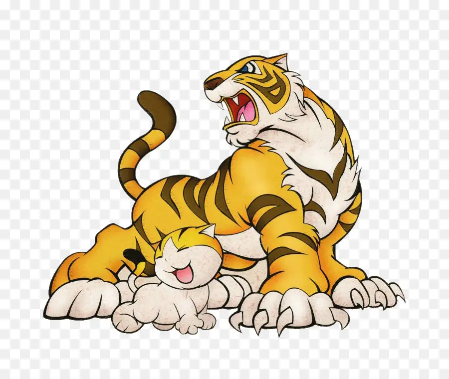 Tigre E Filhote，Gato Grande PNG