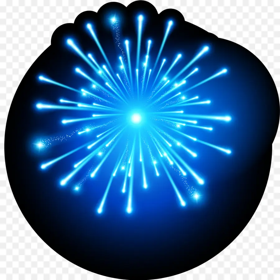 Fogo De Artifício Azul，Brilho PNG