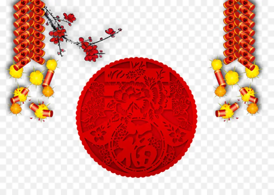 Decoração De Ano Novo Chinês，Vermelho PNG