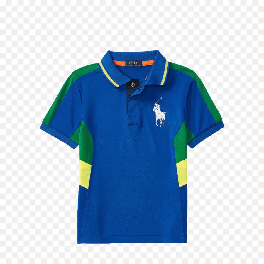 Polo Azul，Listras Verdes PNG