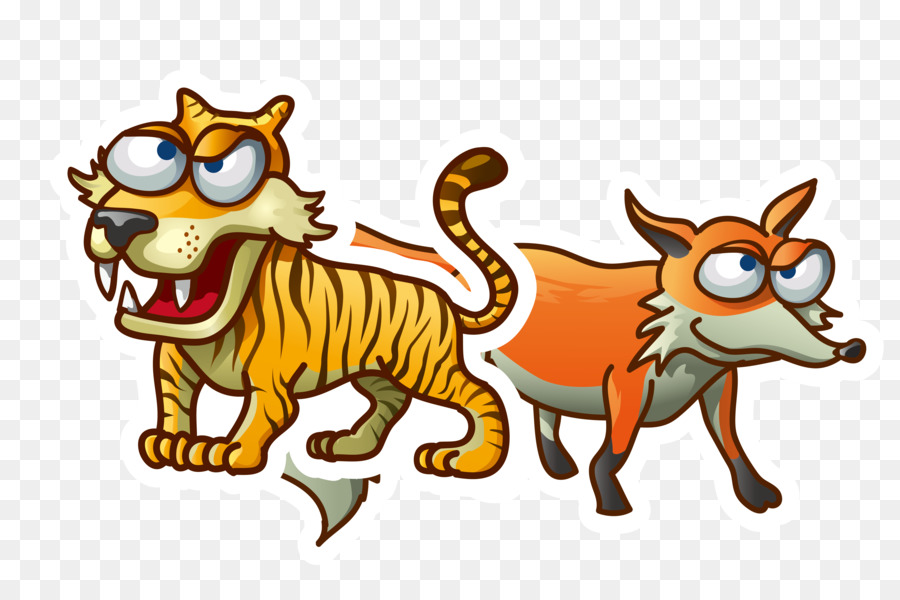 Tigre E Raposa，Desenho Animado PNG