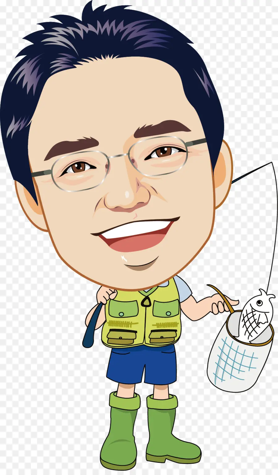 Homem Caricatura，Pesca PNG