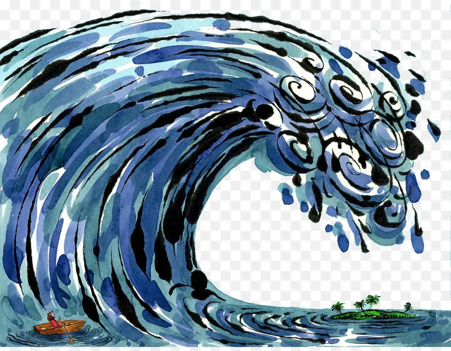 Desenho，Tsunami PNG