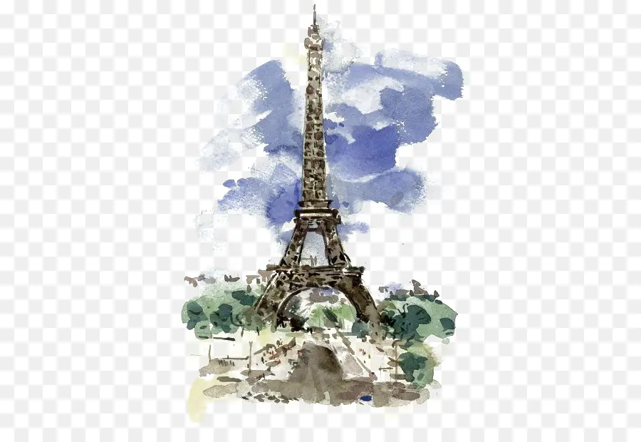 Torre Eiffel，Pintura Em Aquarela PNG