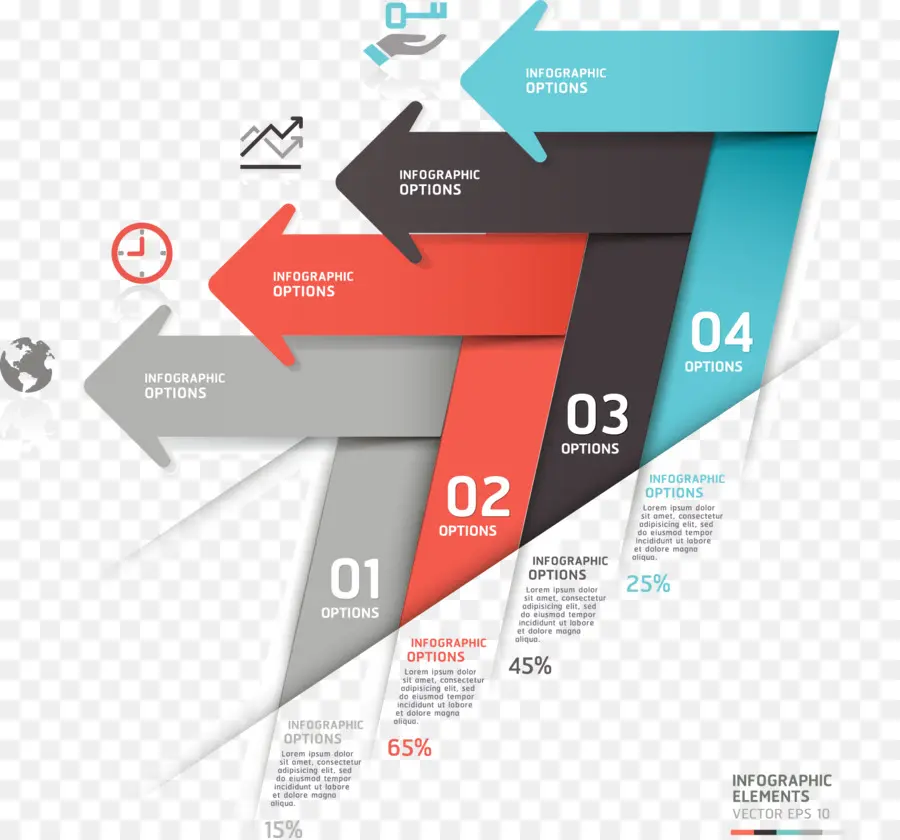 Setas Infográficas，Opções PNG