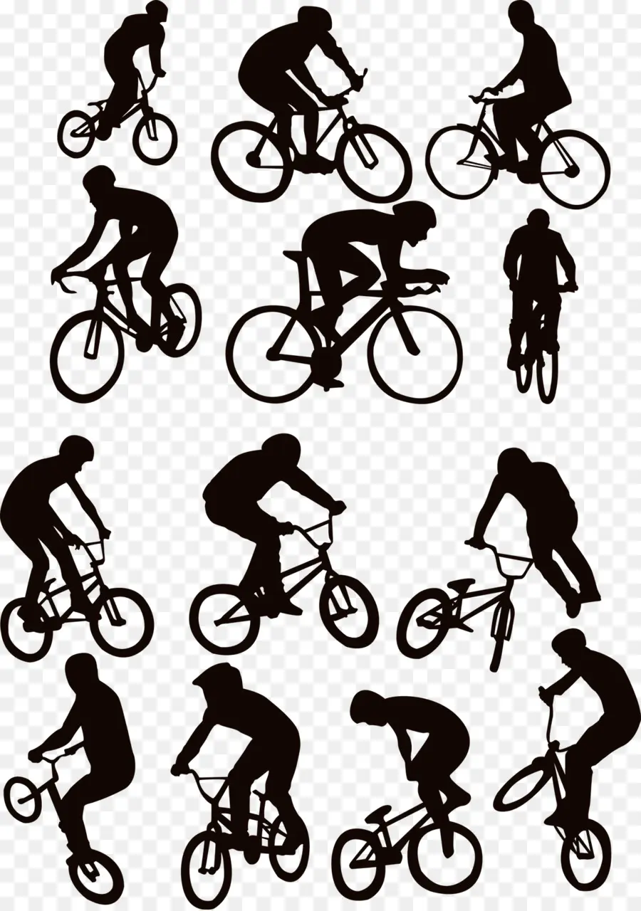 Silhuetas De Bicicleta，Cavaleiros PNG