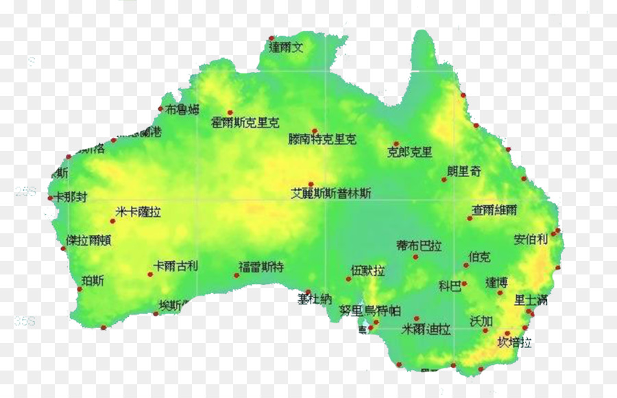 Mapa Da Austrália，Verde PNG