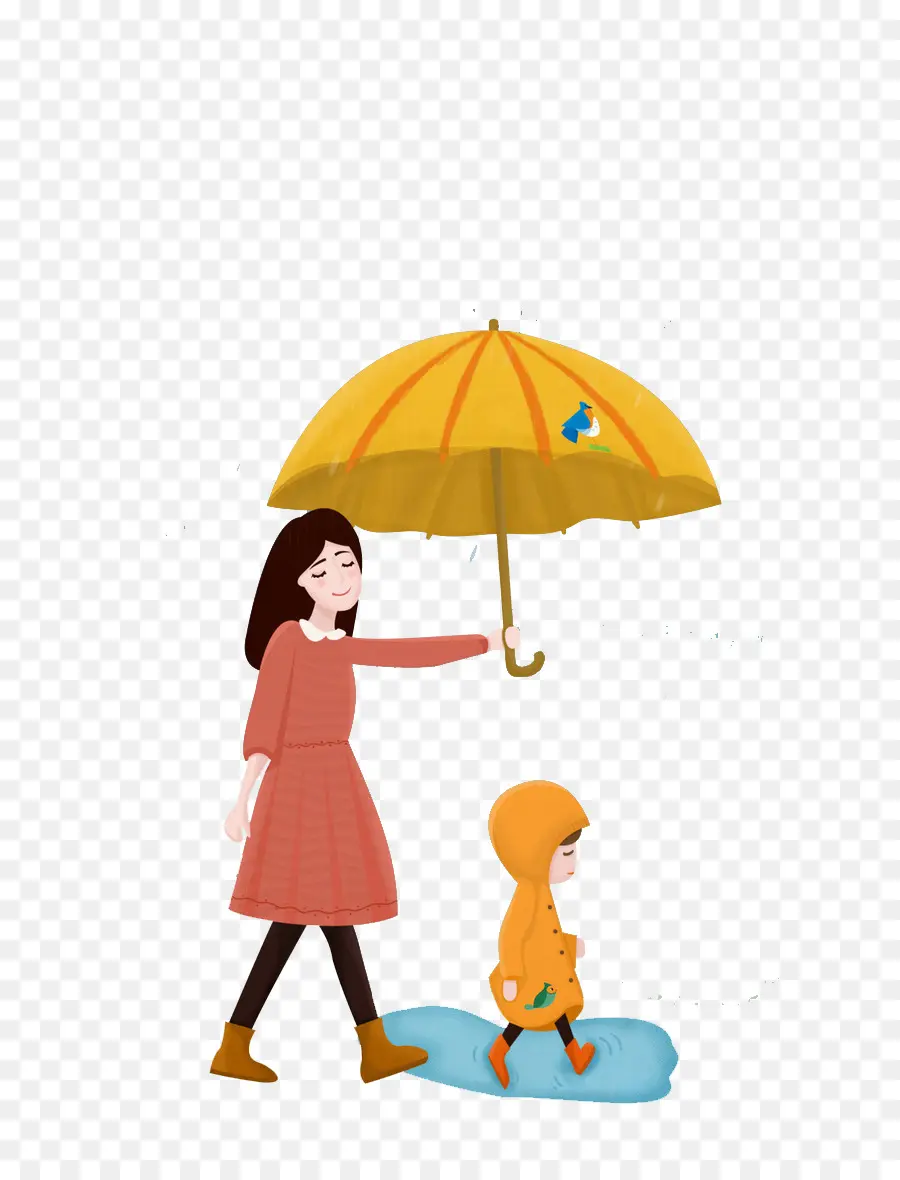 Mãe E Filho，Guarda Chuva PNG