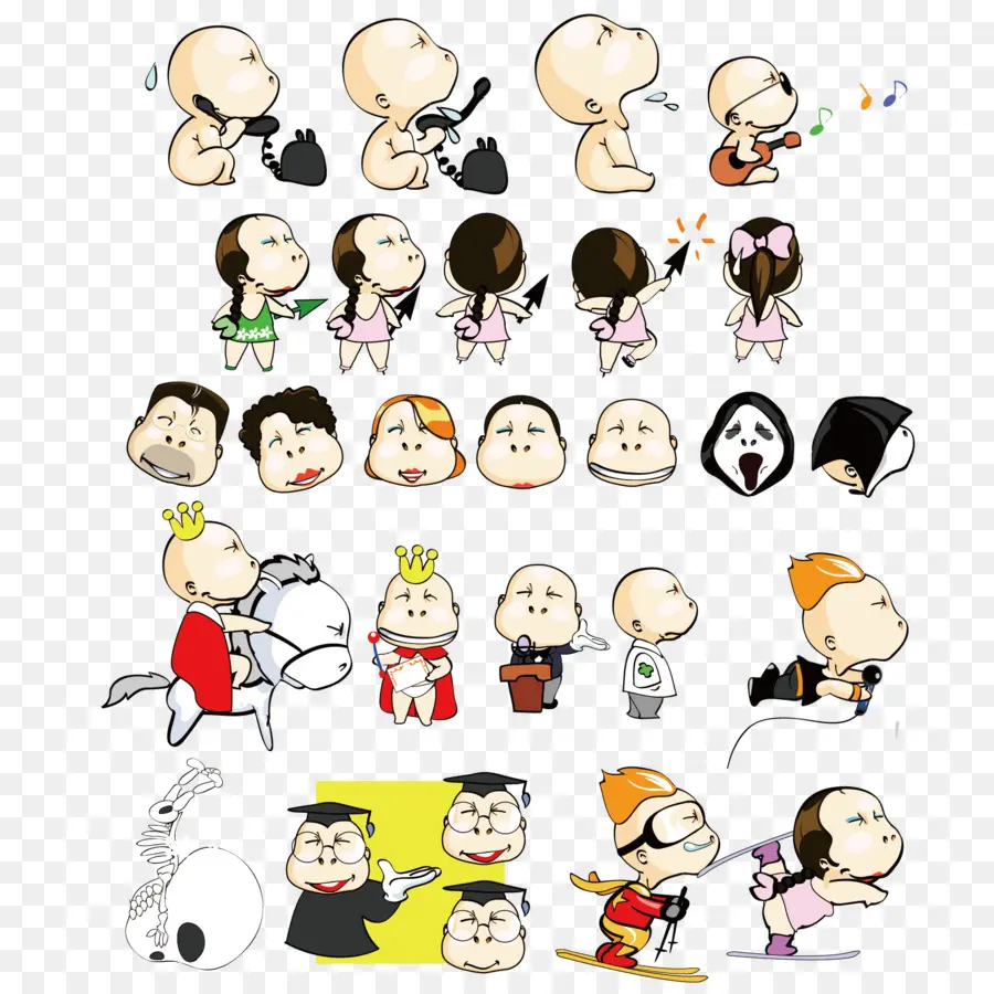 Personagens De Desenhos Animados，Expressões PNG