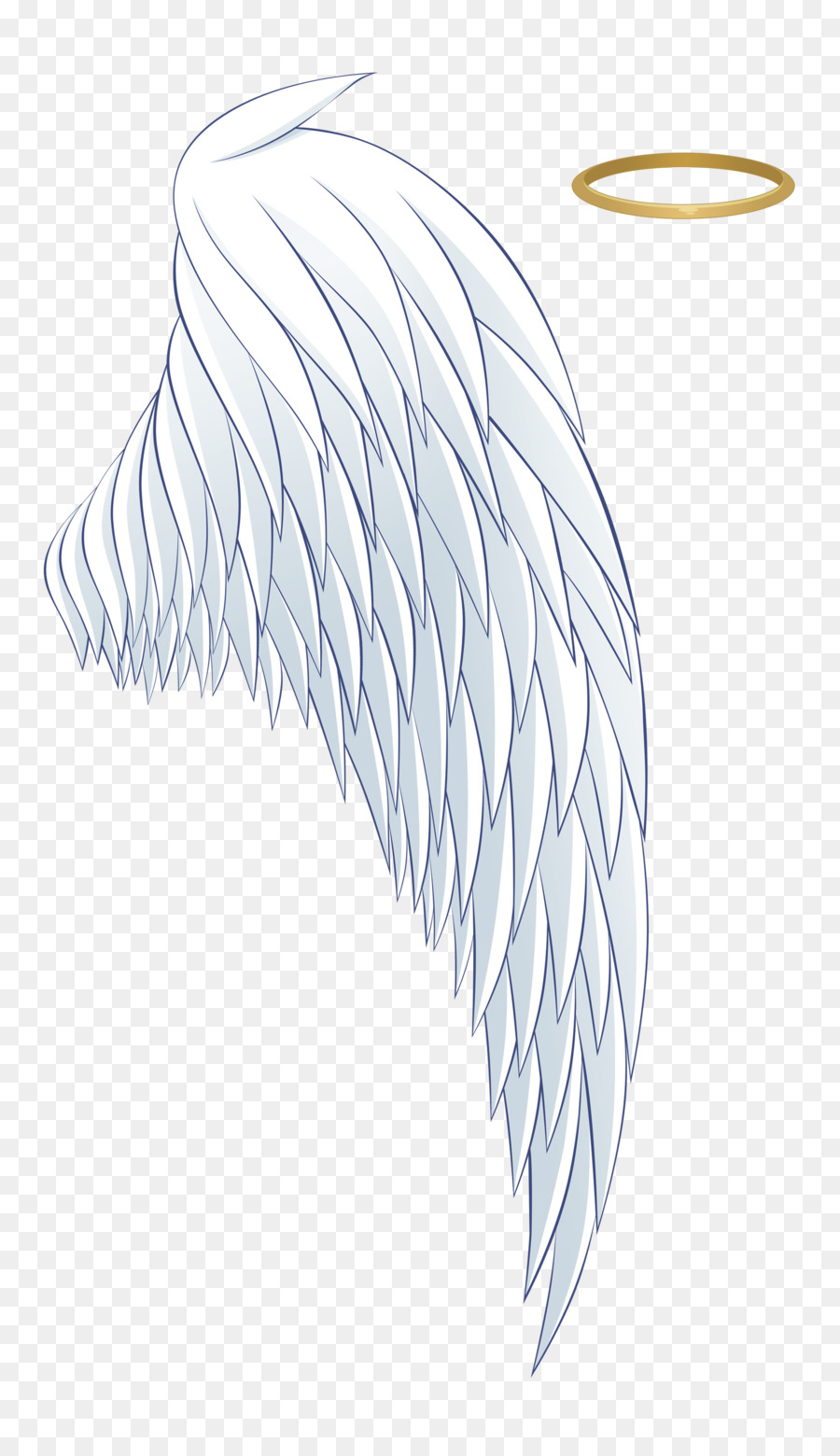 O desenho de um anjo com uma auréola.