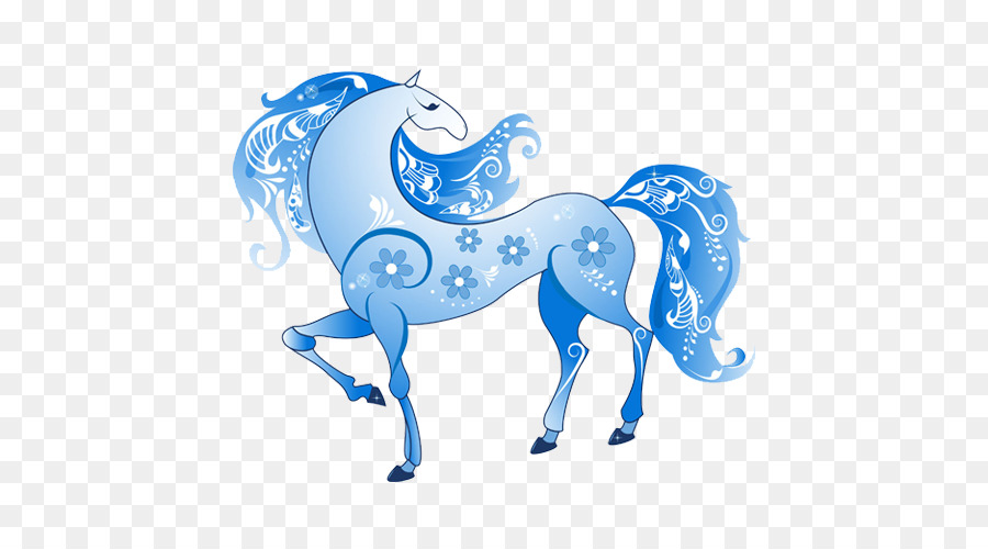 Cavalo Azul，Ilustração PNG