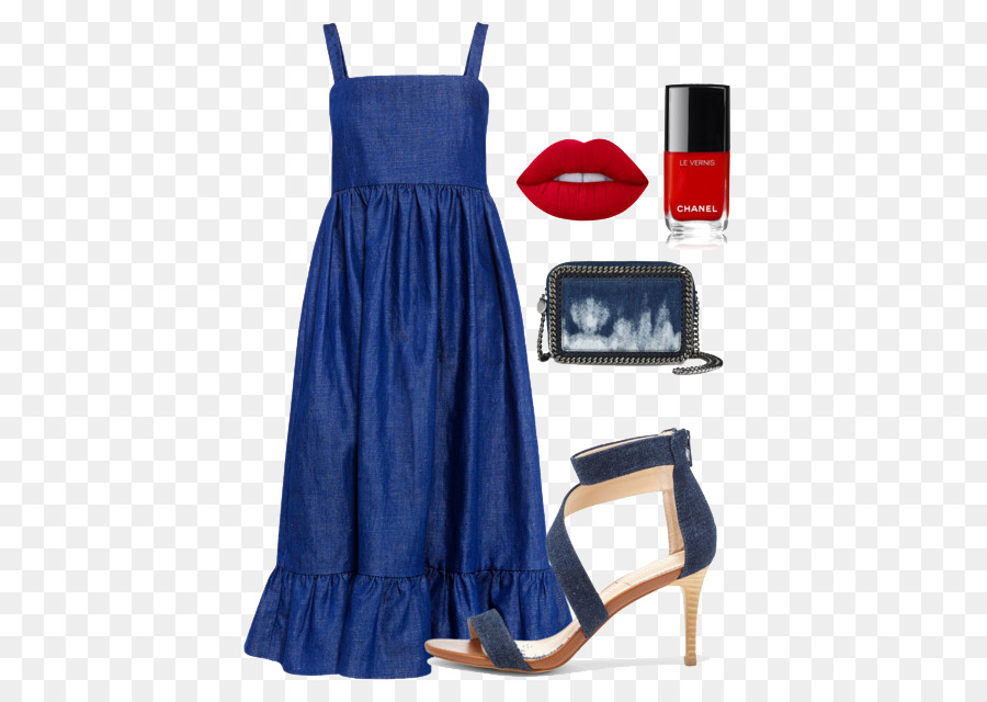 Vestido Jeans，Azul PNG