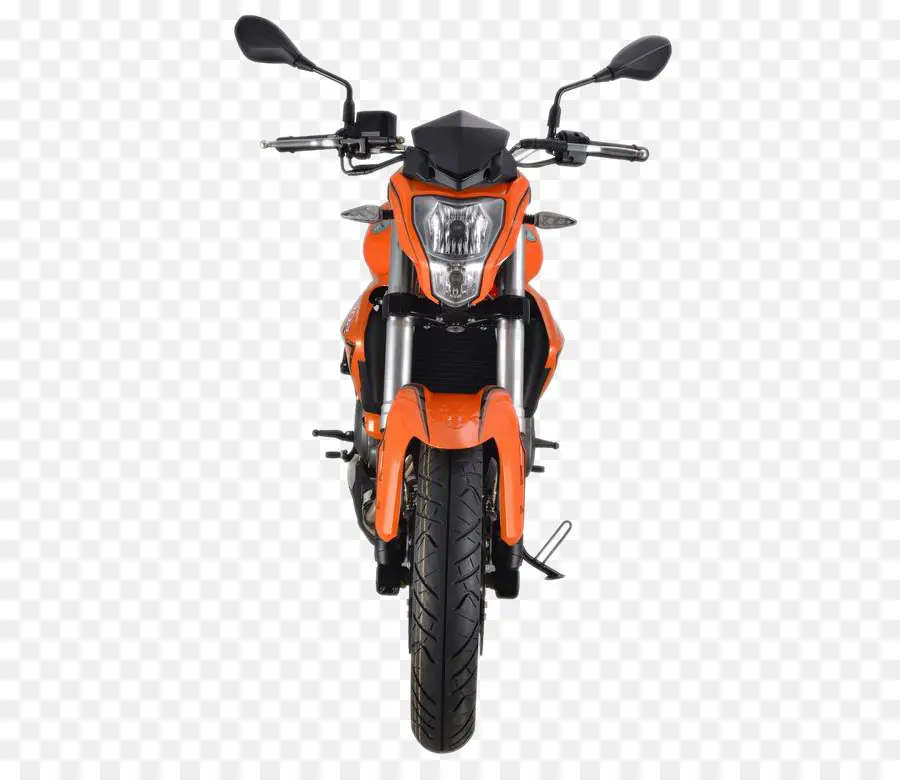 Motocicleta Laranja，Vista Frontal PNG