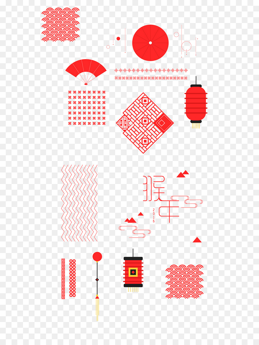 Decorações De Ano Novo Chinês，Vermelho PNG