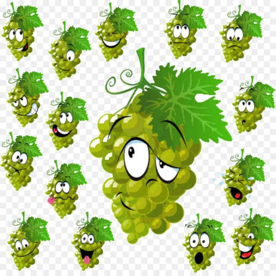 Uvas De Desenho Animado，Verde PNG