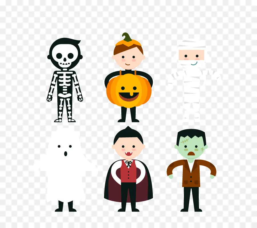 Personagens De Halloween，Trajes PNG