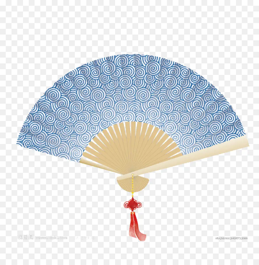 Ventilador Azul，Decorativo PNG