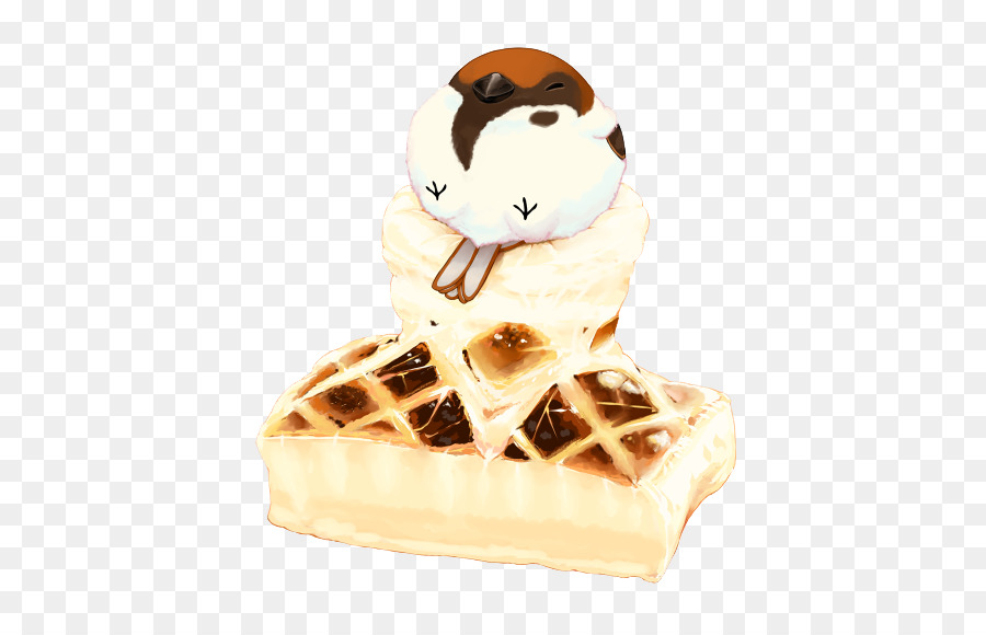 Pássaro No Waffle，Desenho Animado PNG