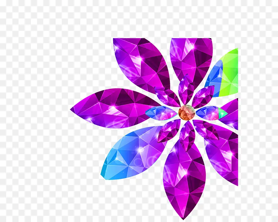 Flor De Gema Colorida，Jóia PNG