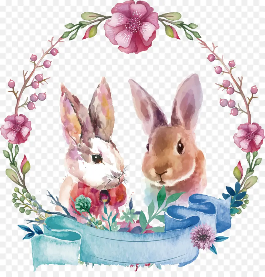 Coelhos，Flores PNG