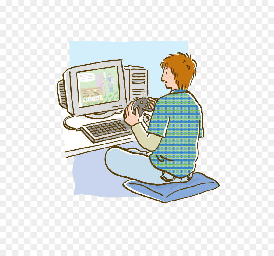 jogando videogame no computador pc. jogador jogando jogo online no pc.  computador de jogo isolado. renderização 3D 11842286 PNG
