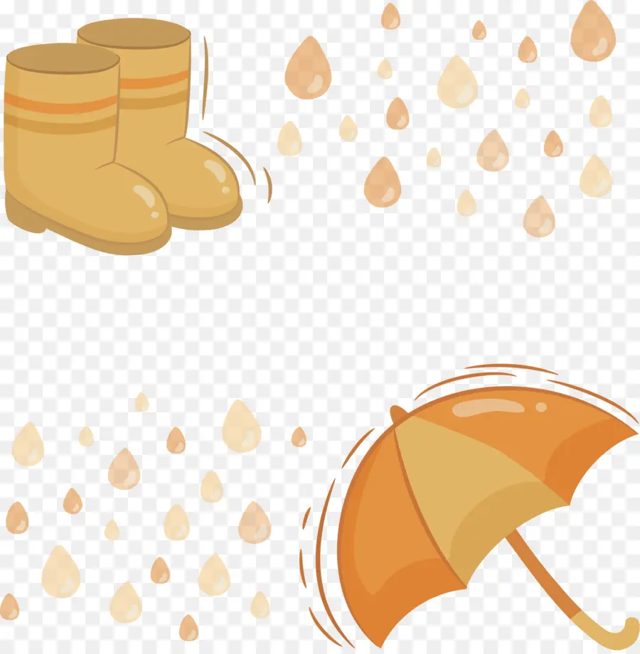 Botas De Chuva E Guarda Chuva，Chuva PNG