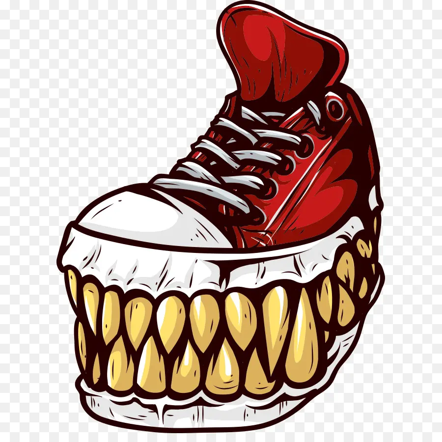 Sapato Com Dentes，Desenho Animado PNG