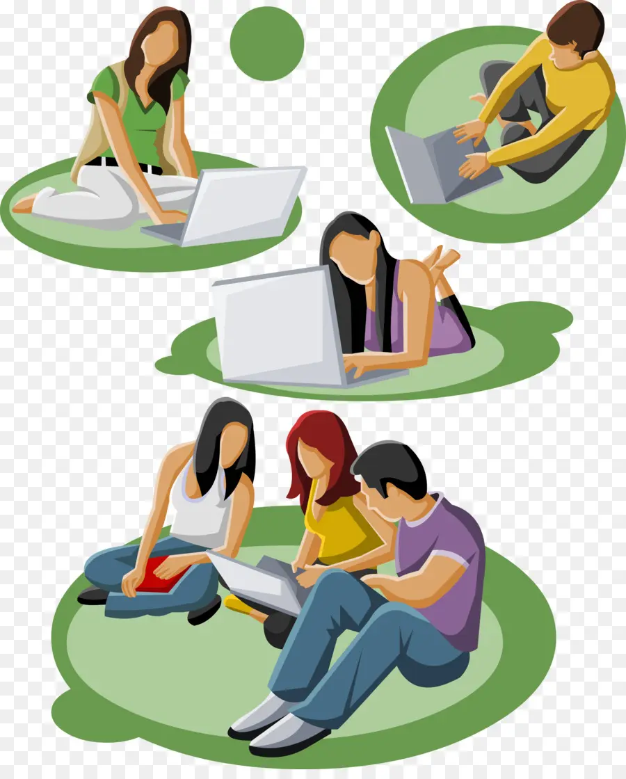 Estudantes Com Laptops，Aprendizado PNG