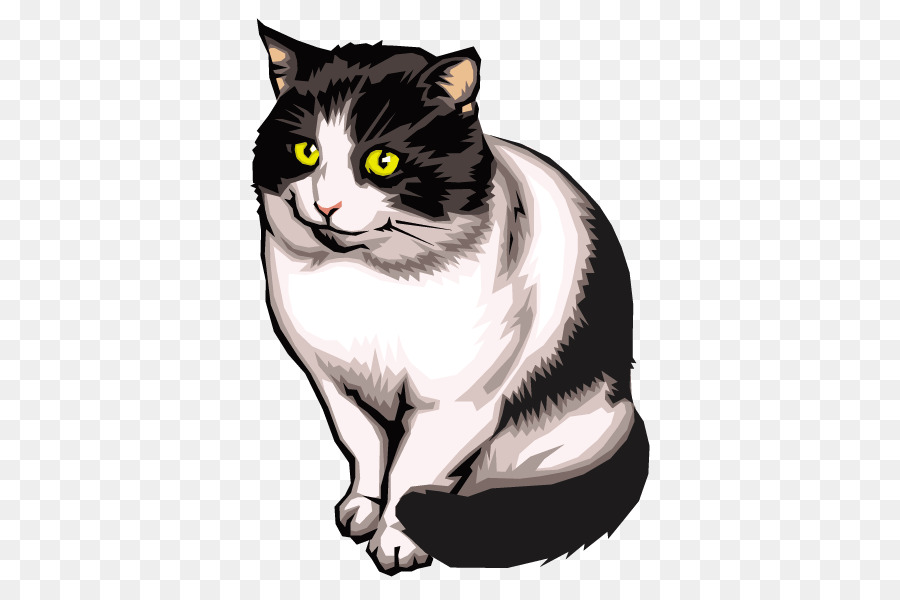 cabeça de gato preto e branco desenho à mão 1314108 Vetor no Vecteezy