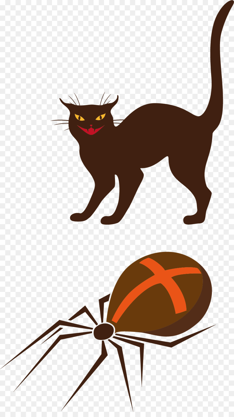 Gato Preto E Aranha，Dia Das Bruxas PNG