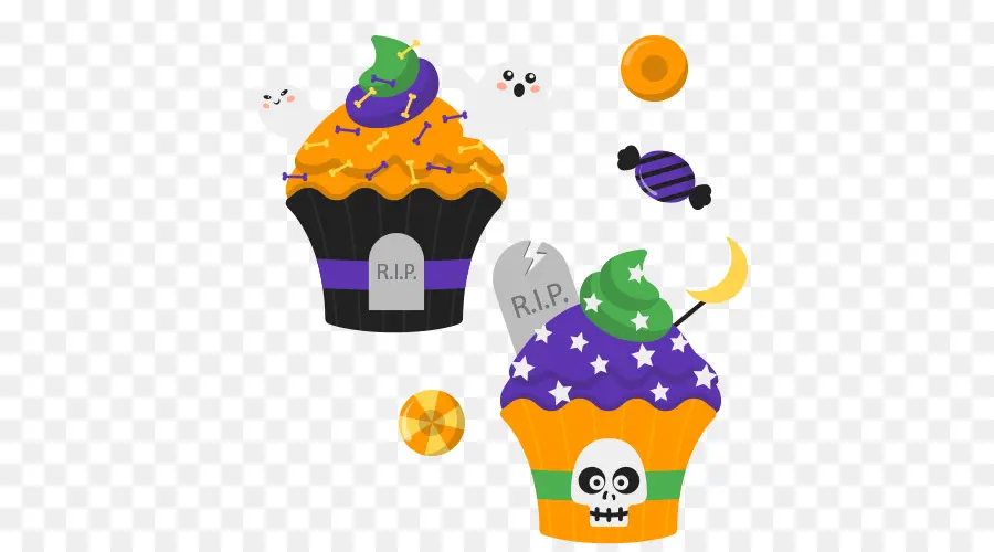 Cupcake，Bolo De Halloween PNG