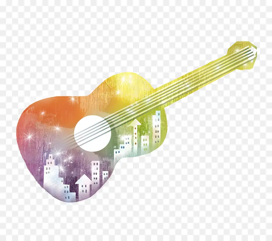 Guitarra Colorida，Música PNG