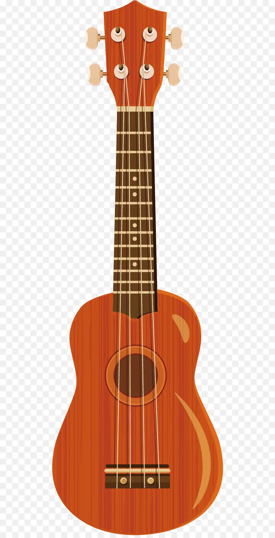 Ukulele Marrom，Cordas PNG