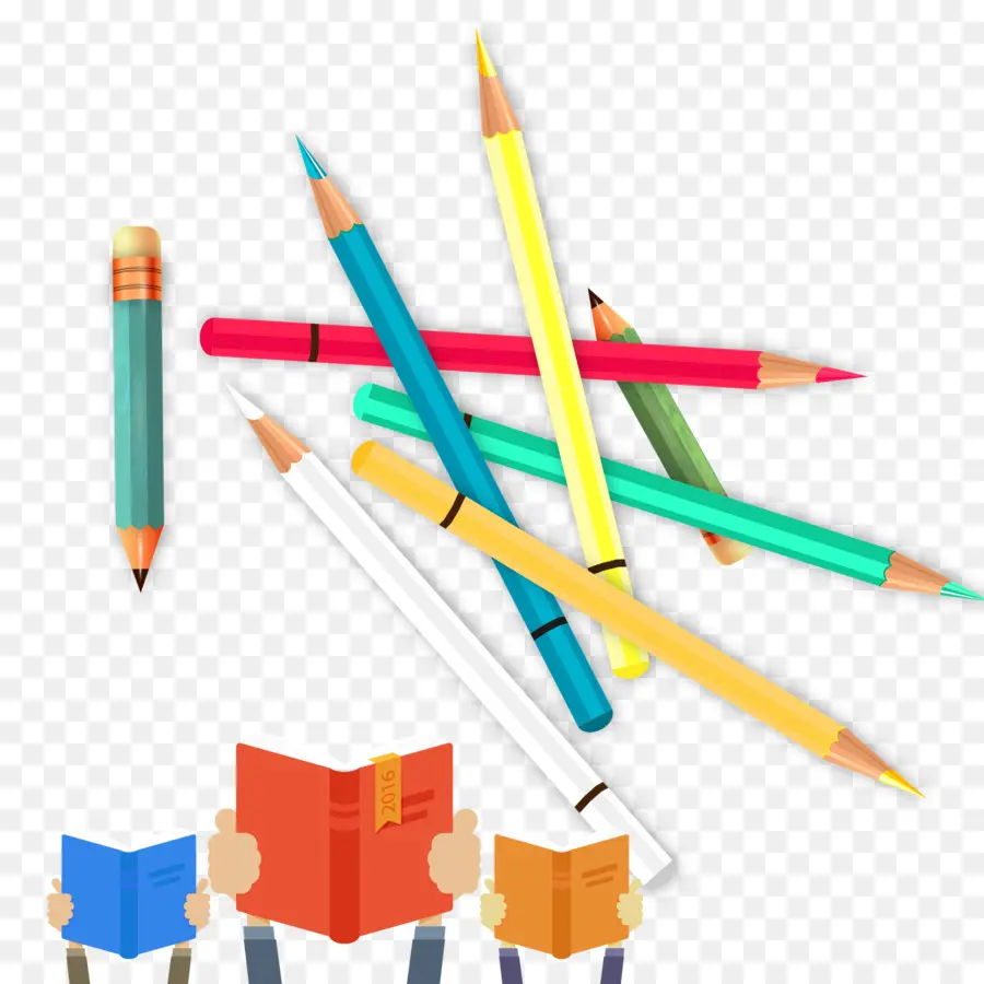 Lápis Coloridos，Livros PNG