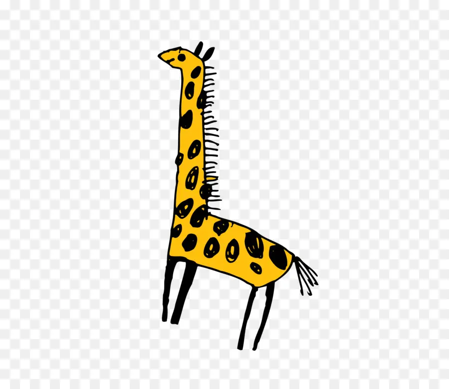 Girafa De Desenho Animado，Amarelo PNG