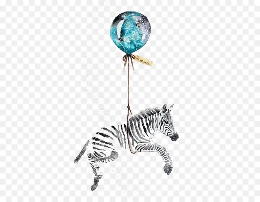 Zebra Com Balão，Balão PNG