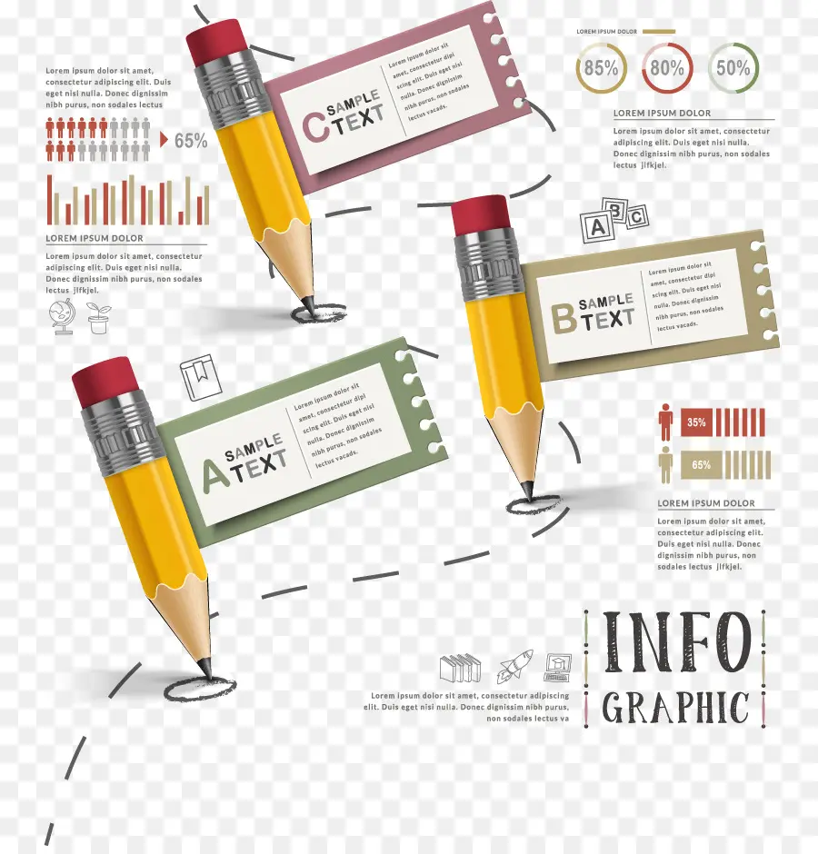 Infográfico De Lápis，Educação PNG