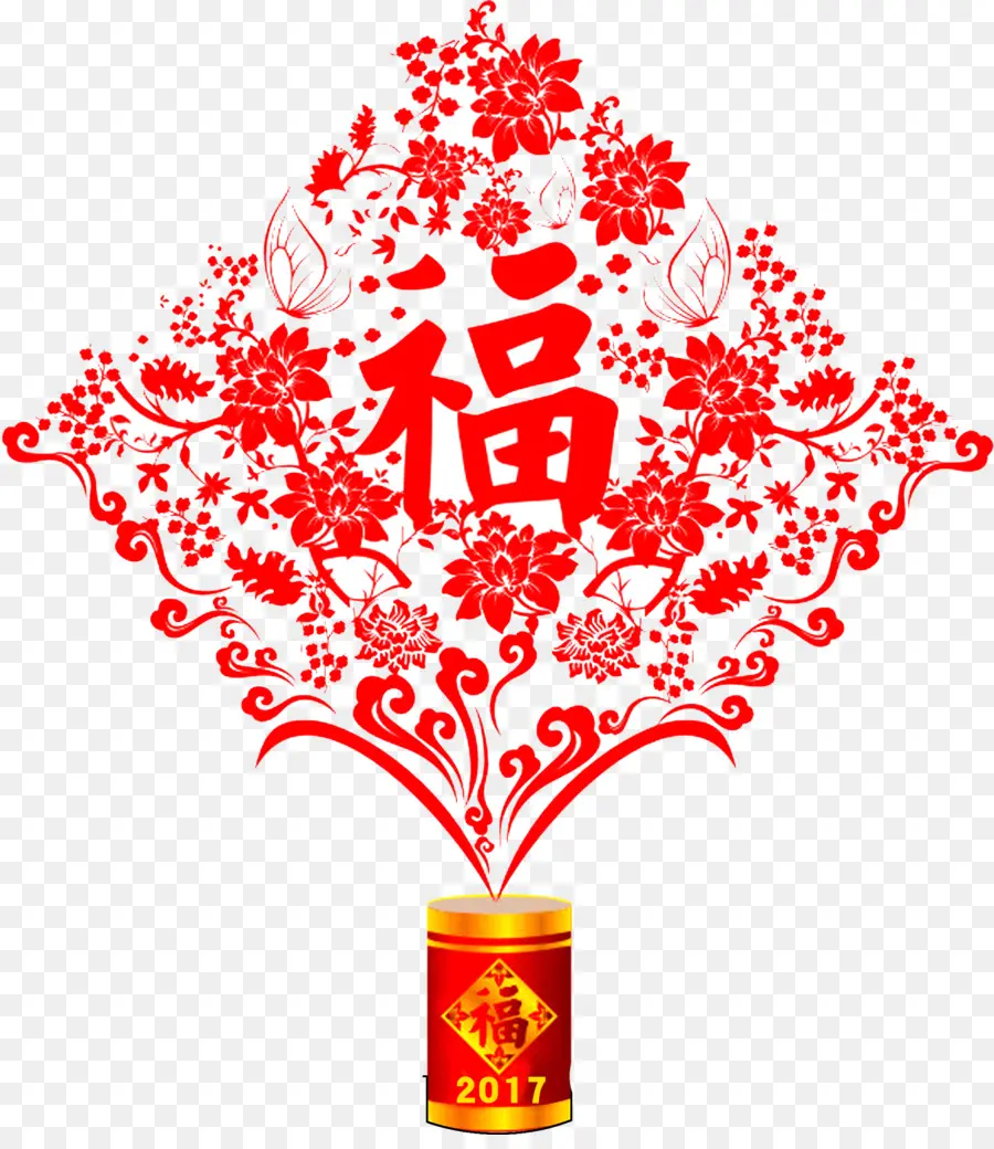 Decoração De Ano Novo Chinês，Vermelho PNG