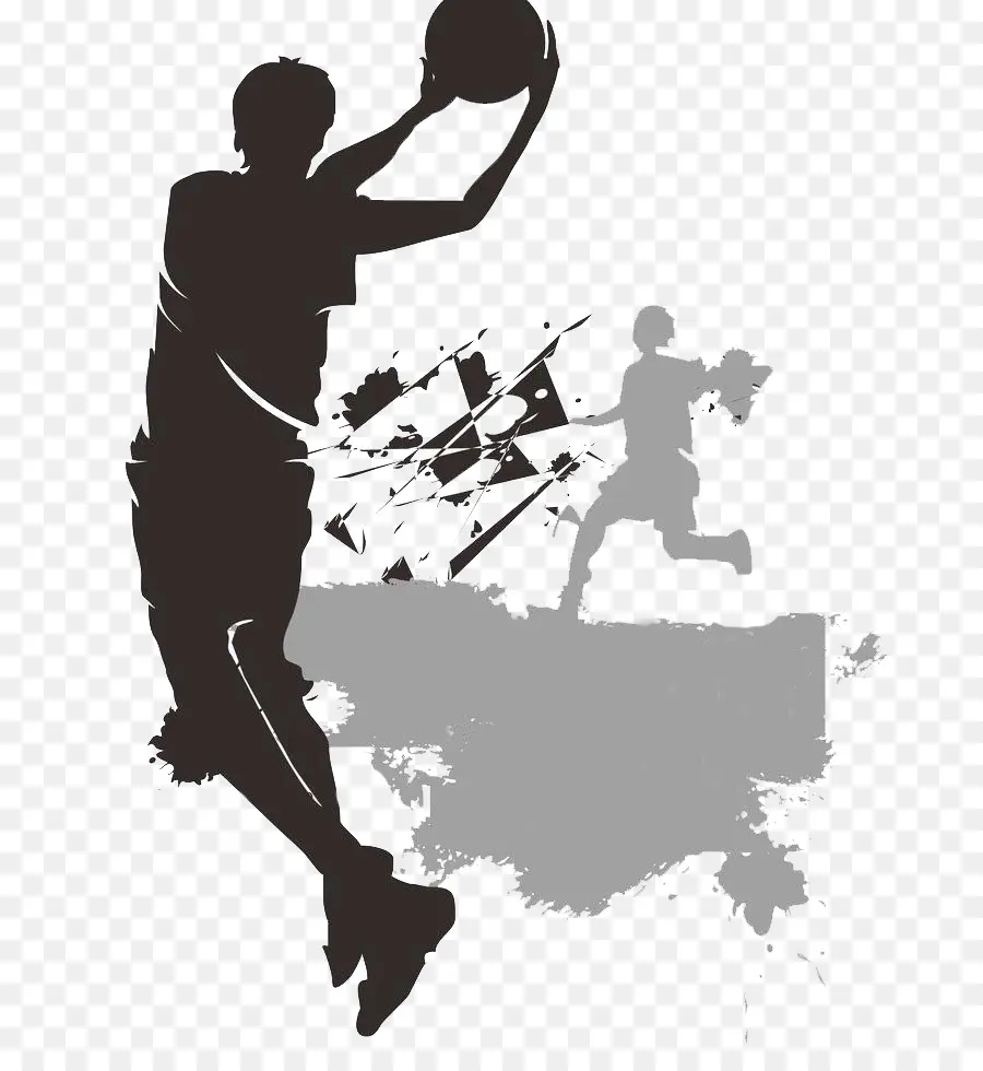 Silhueta De Jogador De Basquete，Basquetebol PNG