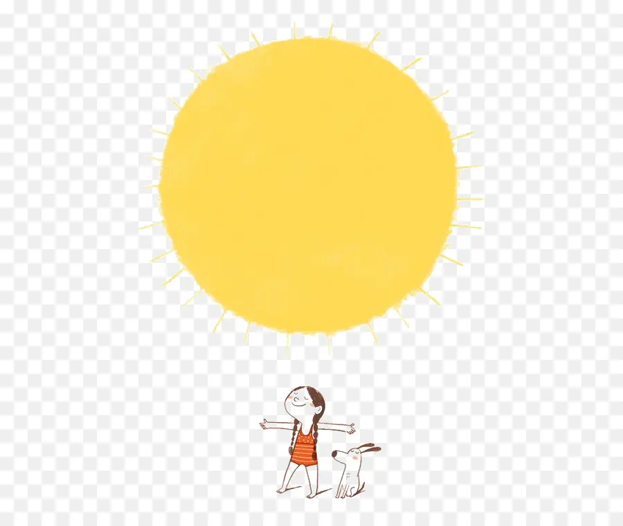 Menina E Cachorro，Sol PNG