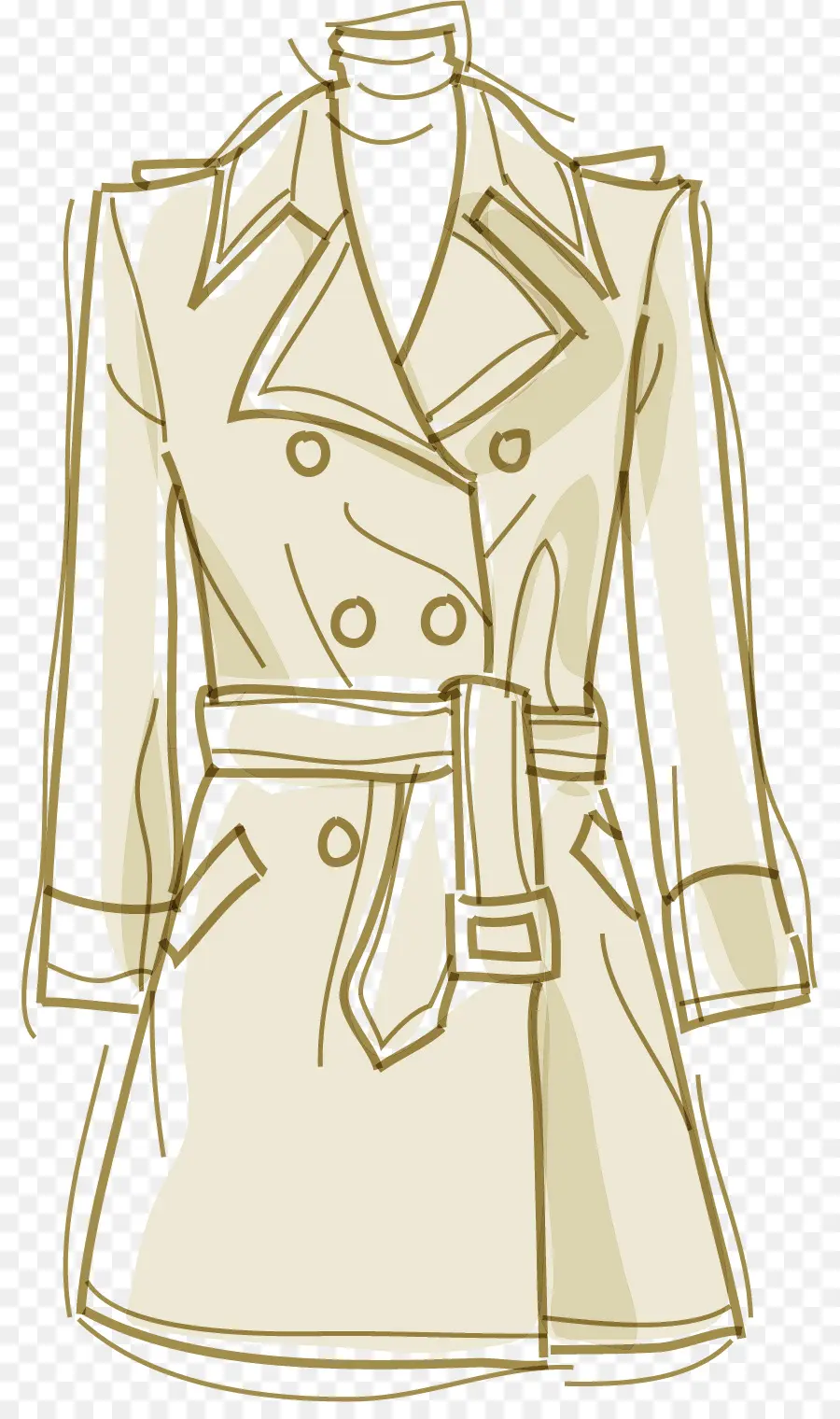 Trench Coat，Vestido PNG