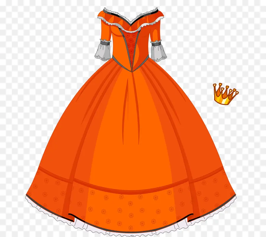 Vestido Laranja，Vestido PNG