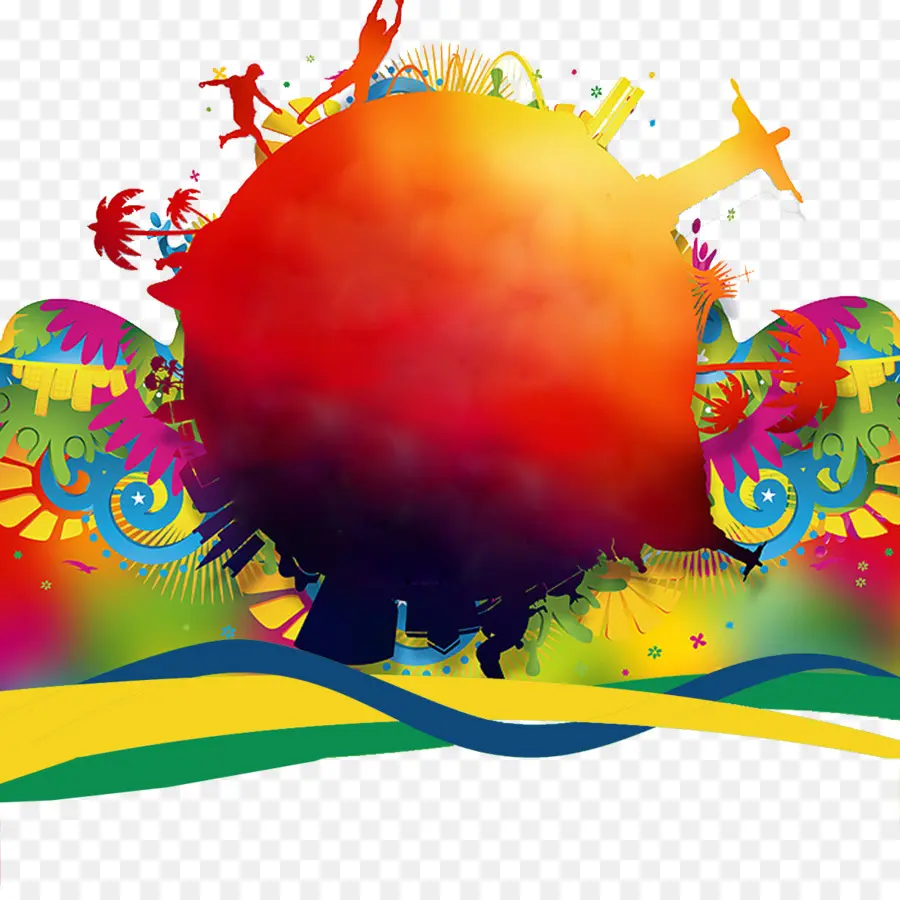 Globo Colorido，Silhuetas PNG