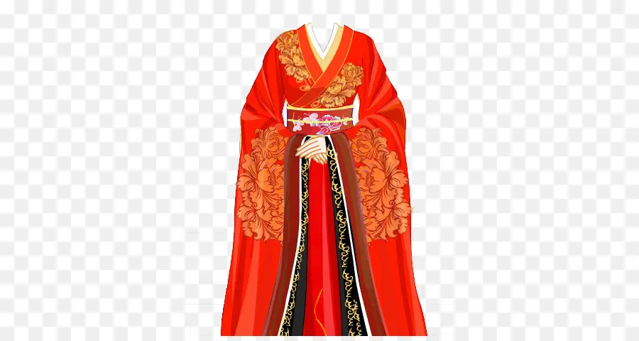 Robe Tradicional Vermelho，Quimono PNG