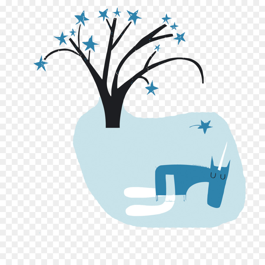 árvore，Azul PNG