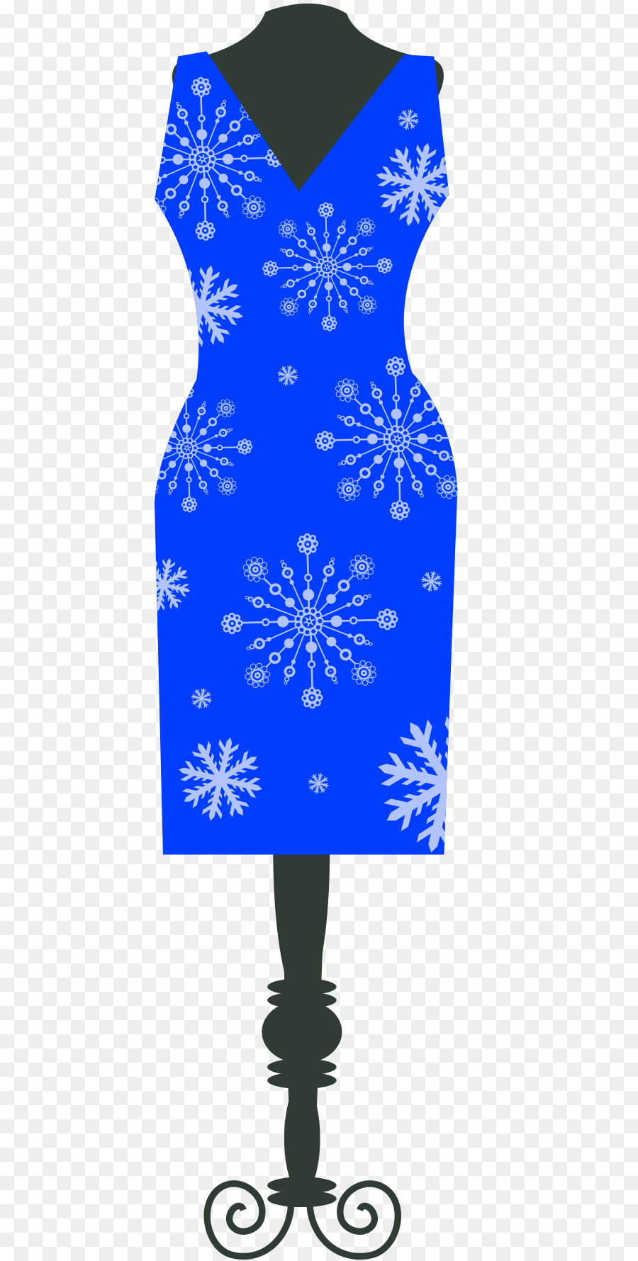 Vestido Azul，Flocos De Neve PNG