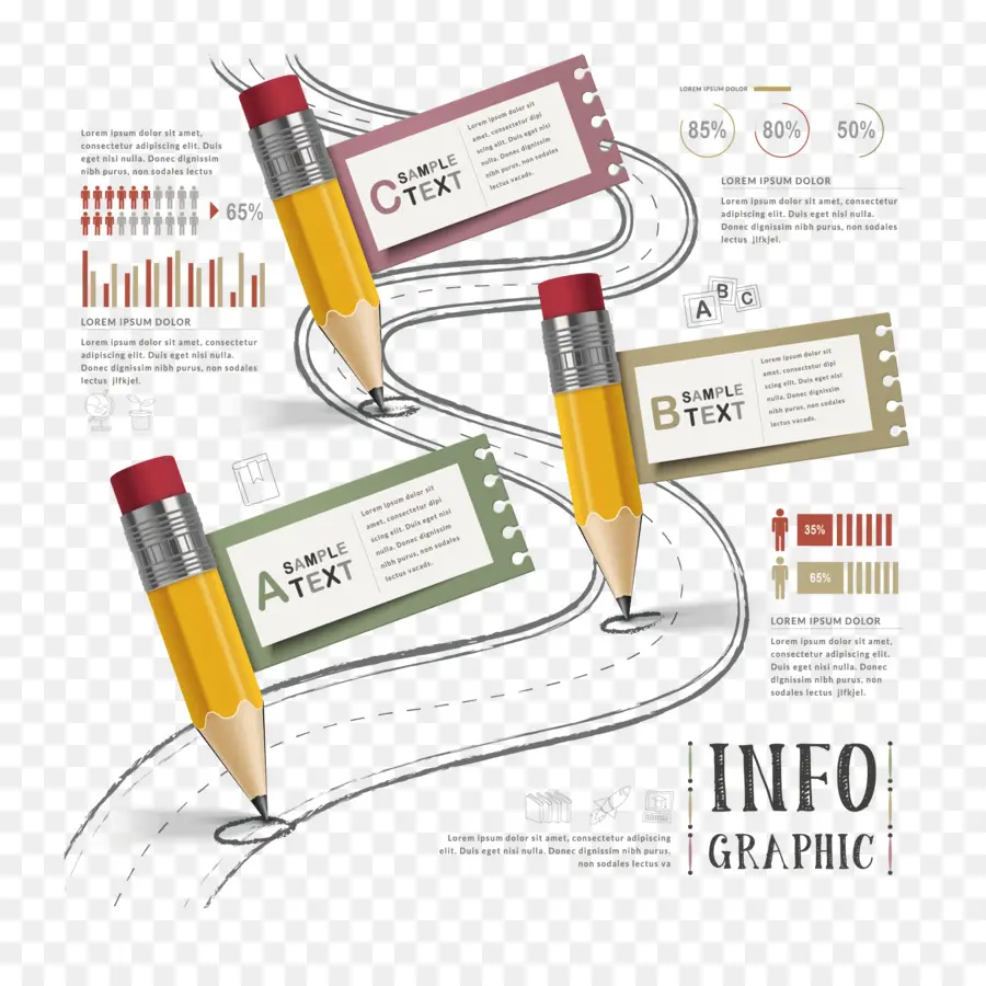 Infográfico De Lápis，Educação PNG