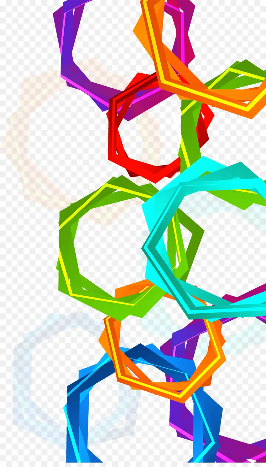 Anéis Geométricos Coloridos，Anéis PNG