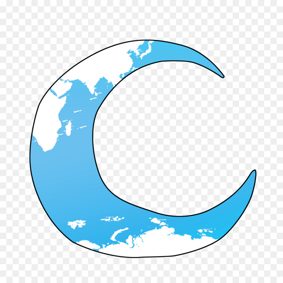 Crescente Azul，Lua PNG