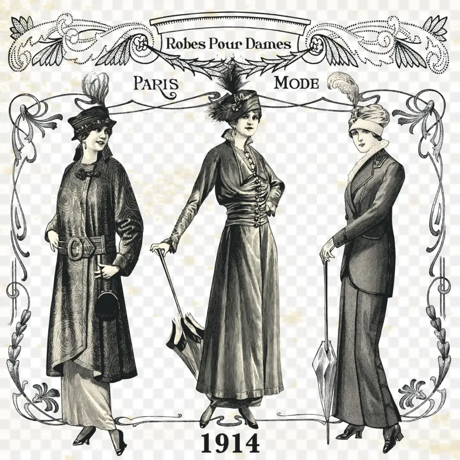 Moda Vintage，1914 PNG